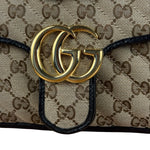 Gucci Beige/Black GG Marmont Shoulder Bag