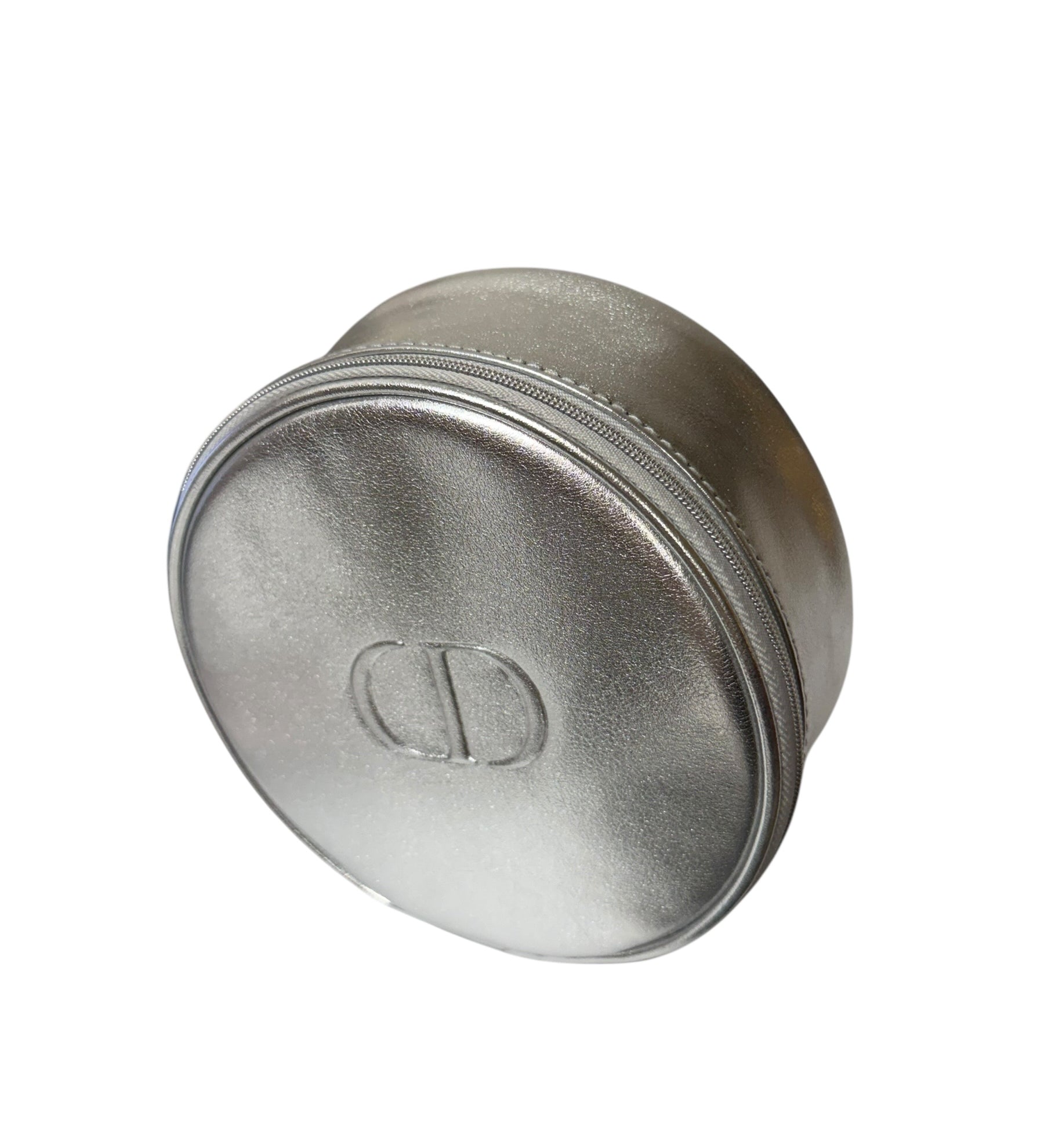 Christian Dior Beauty Silver Round Cosmetic Pouch