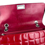Chanel Red Patent Chocolate Bar Chain Flap Bag 2000