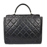 Chanel Black Quilted Caviar Kelly Top Handle Bag 90s