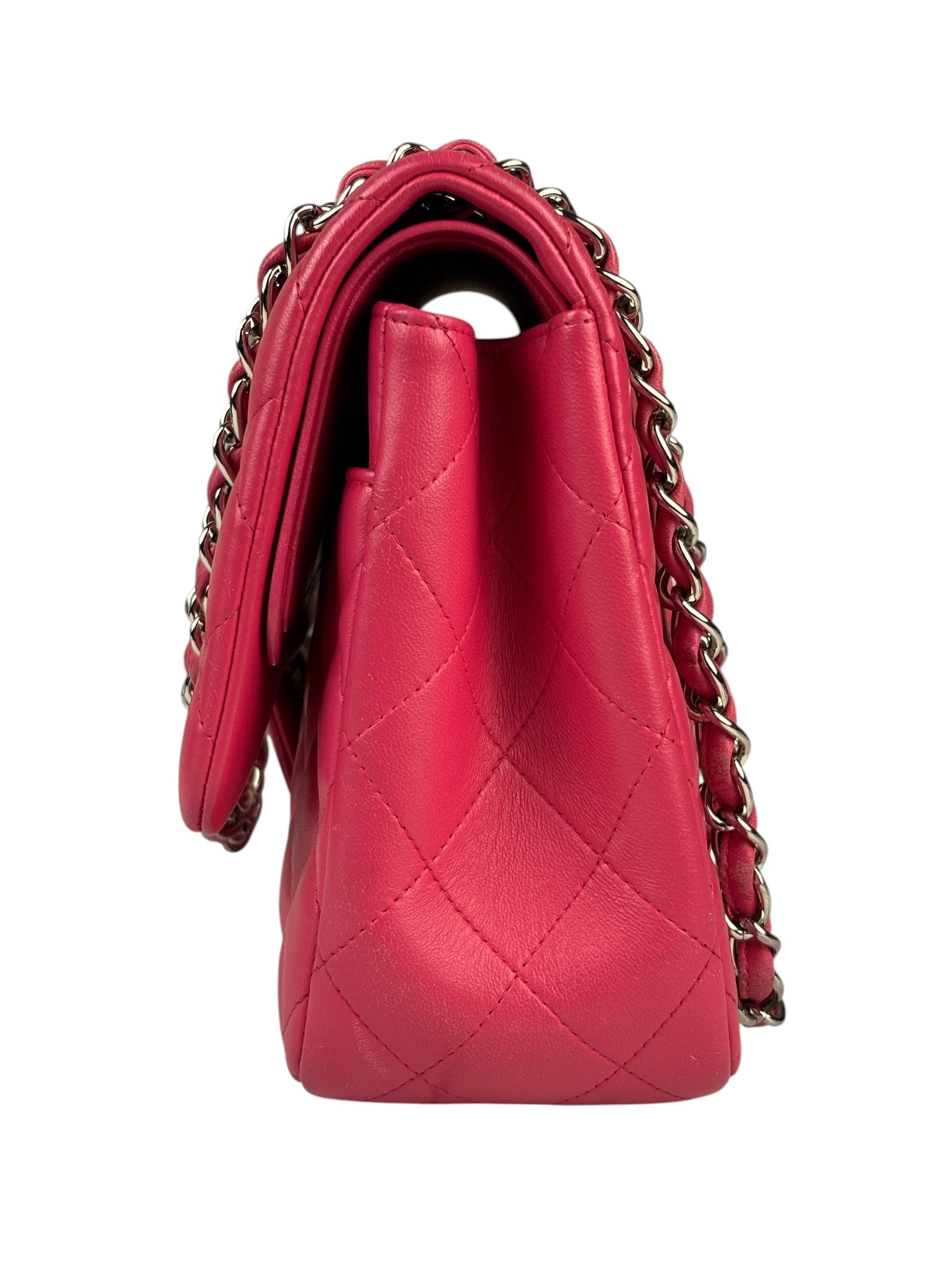 Chanel Pink Quilted Lambskin Jumbo Double Flap Bag 2014
