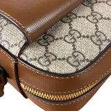 Gucci Brown Leather GG Horsebit Camera Bag 1955