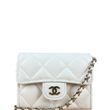 Chanel Classic Flap Card Holder on Chain Quilted Caviar Black