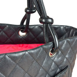 Chanel Black Leather Cambon Ligne large Tote Shoulder Bag 2004