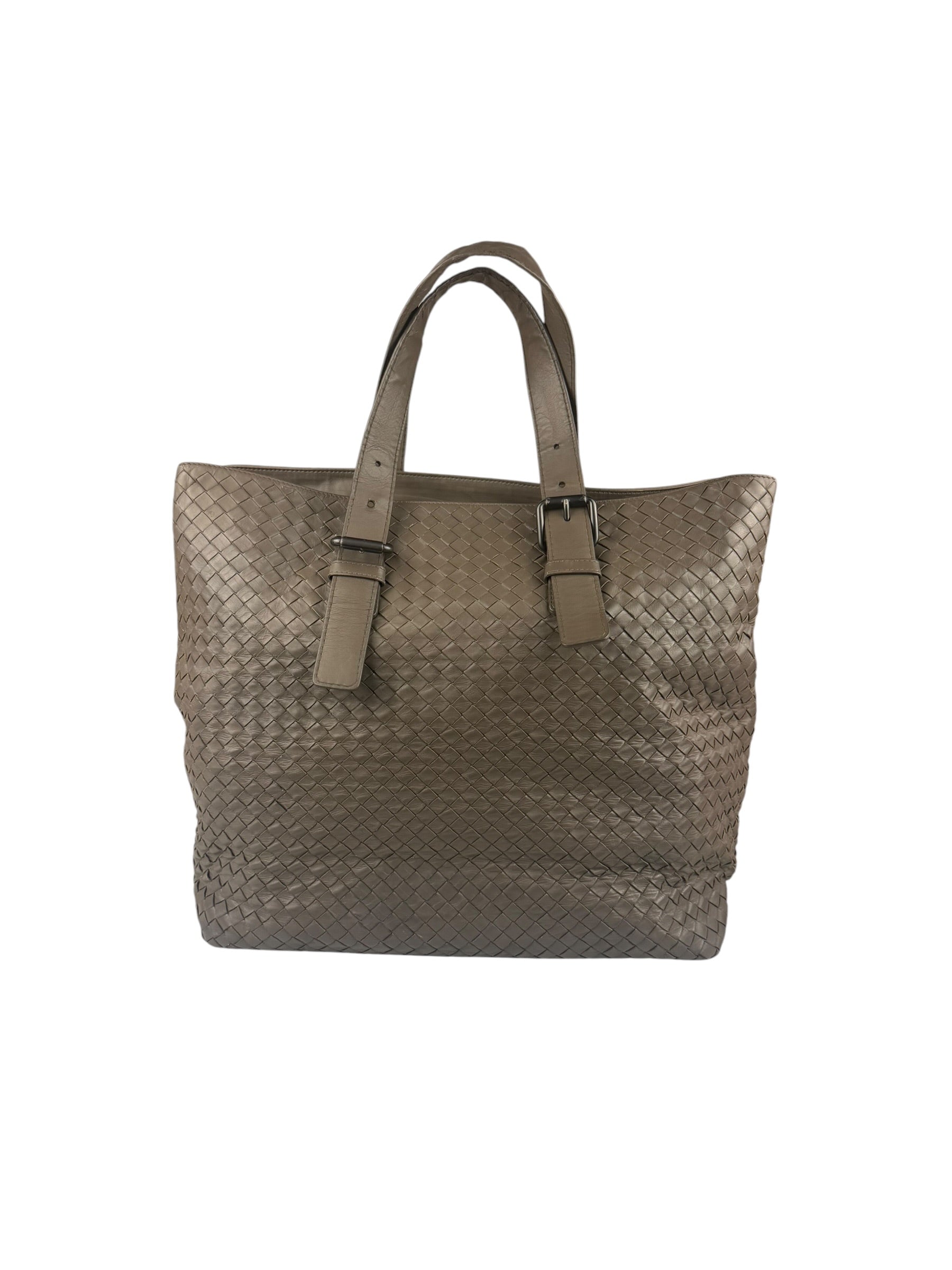 Bottega Veneta Gray Nappa Leather Intrecciato Tote Bag