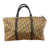 Christian Dior Brown Leather Trim Trotter Boston Bag