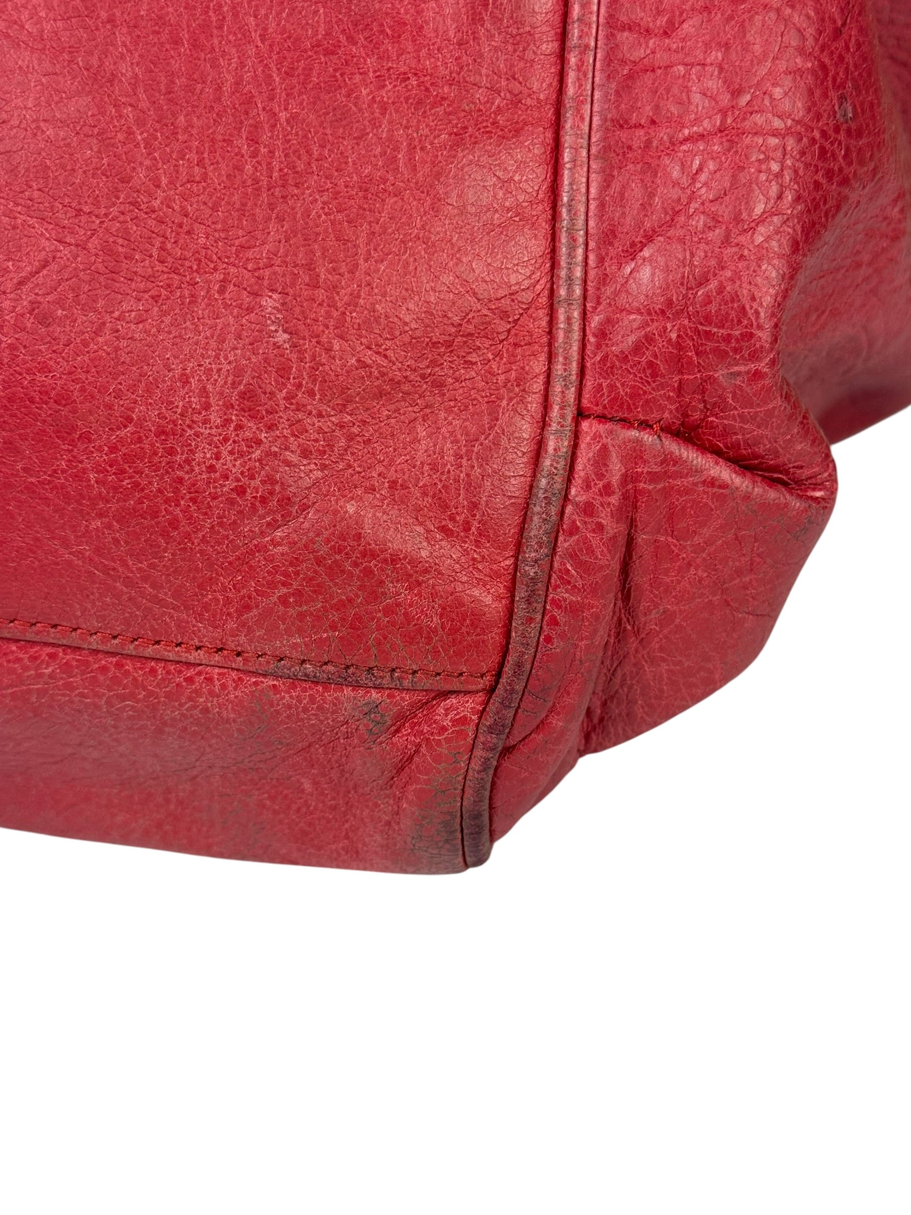 Balenciaga Red Leather Le City Tote