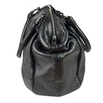 Prada Shiny Black Cervo Pleated Shoulder Bag