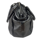 Prada Shiny Black Cervo Pleated Shoulder Bag