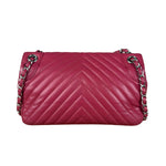 Chanel Pink Chevron Quilted Leather Medium Flap Bag 2018