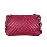 Chanel Pink Chevron Quilted Leather Medium Flap Bag 2018