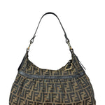 Fendi Vintage Dark Brown Zucca Chef Hobo Bag