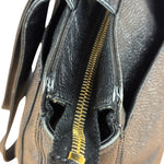 Chanel Vintage Black Leather Zip Shoulder Bag - 1998