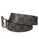 Gucci Belt Reversible Black GG Supreme/Black Silver Hardware