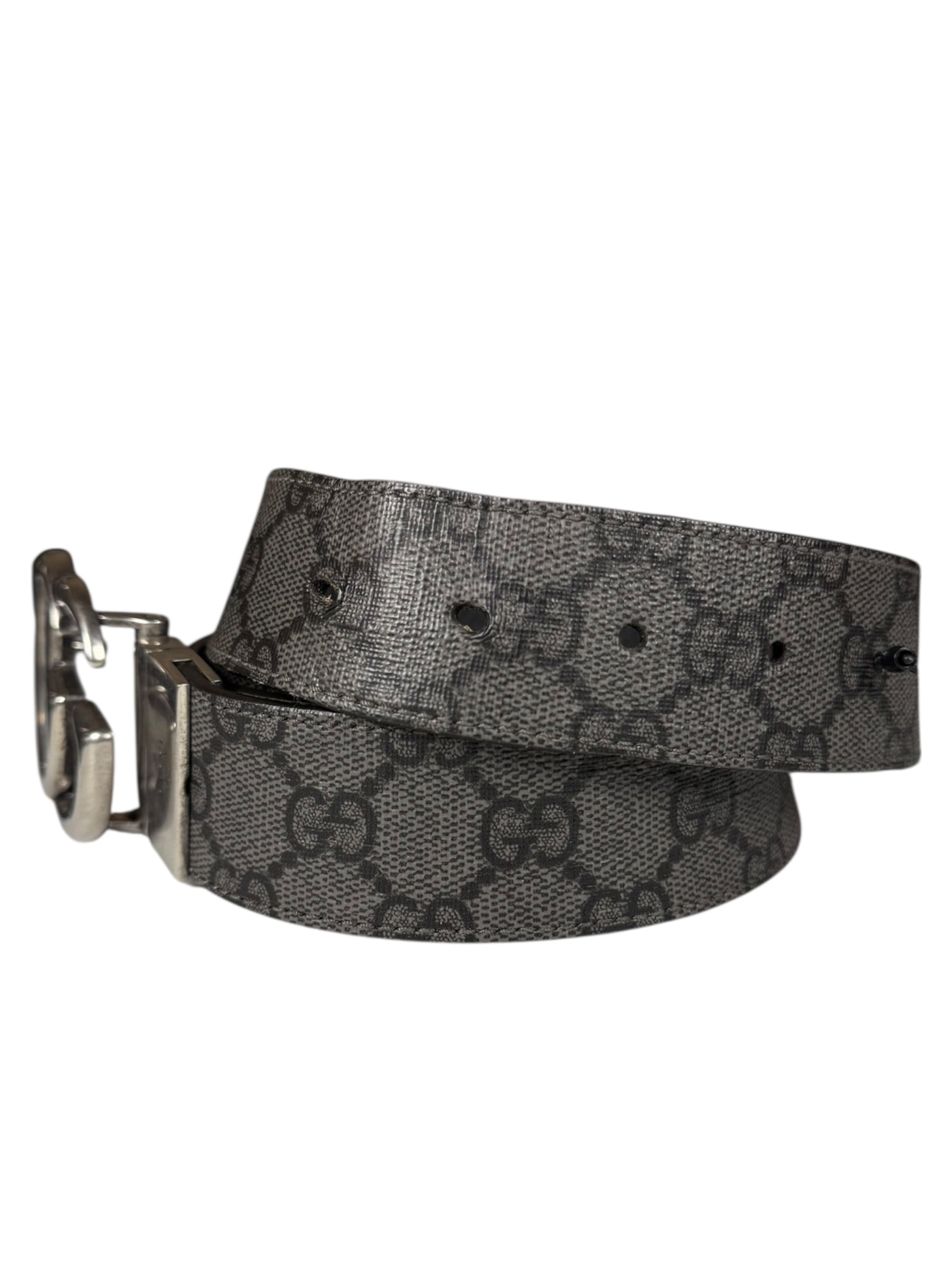 Gucci Belt Reversible Black GG Supreme/Black Silver Hardware