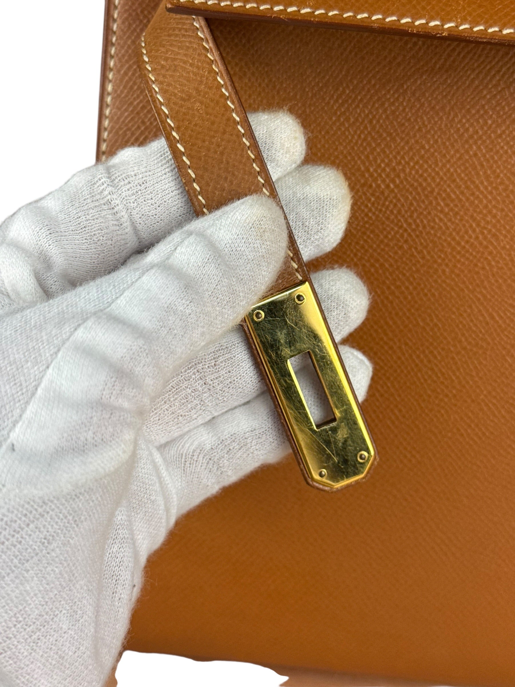 Hermes Kelly 32 Sellier Epsom Gold Handbag 1995