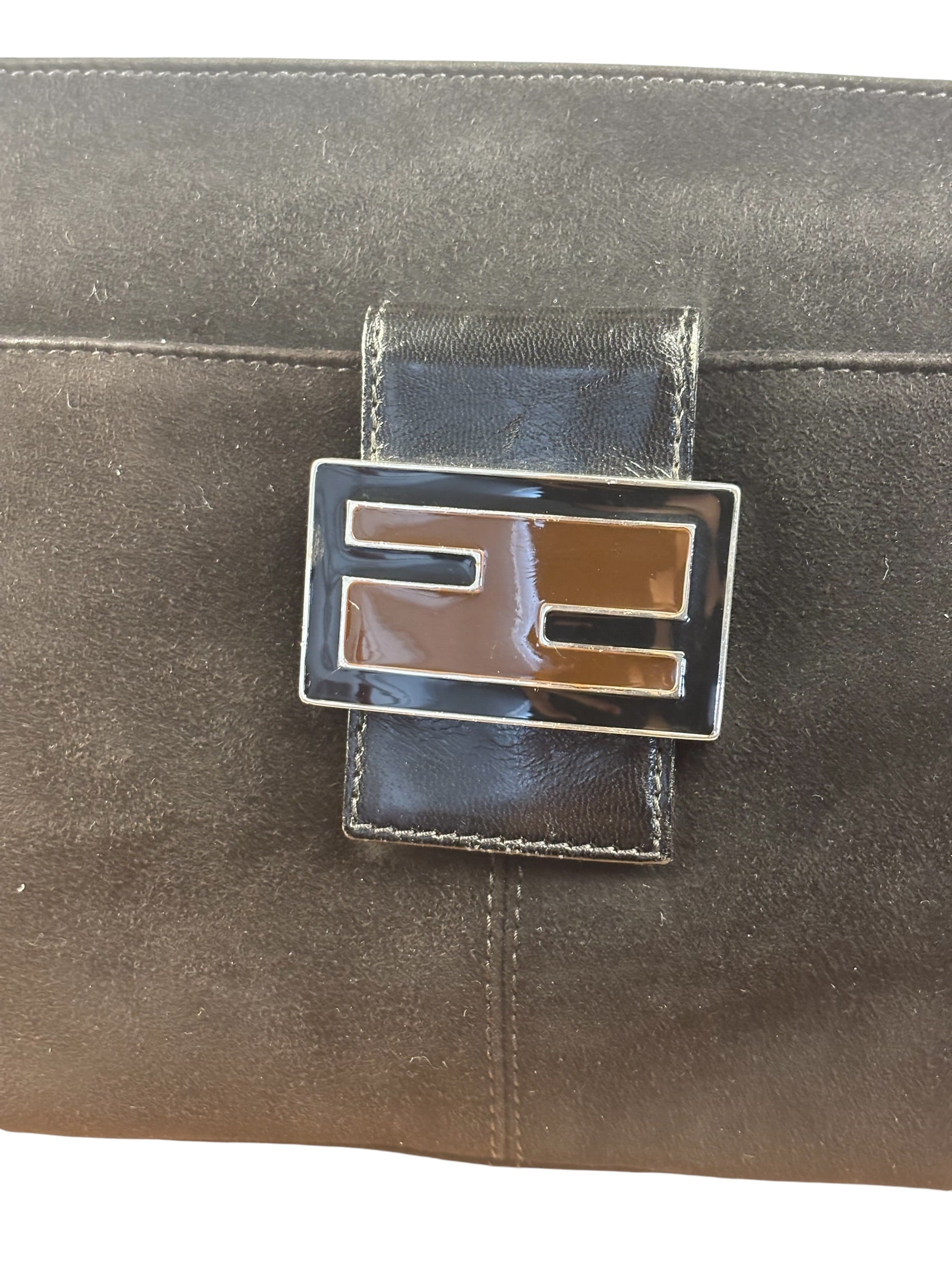 Fendi Vintage Black Mamma Baguette Shoulder Bag