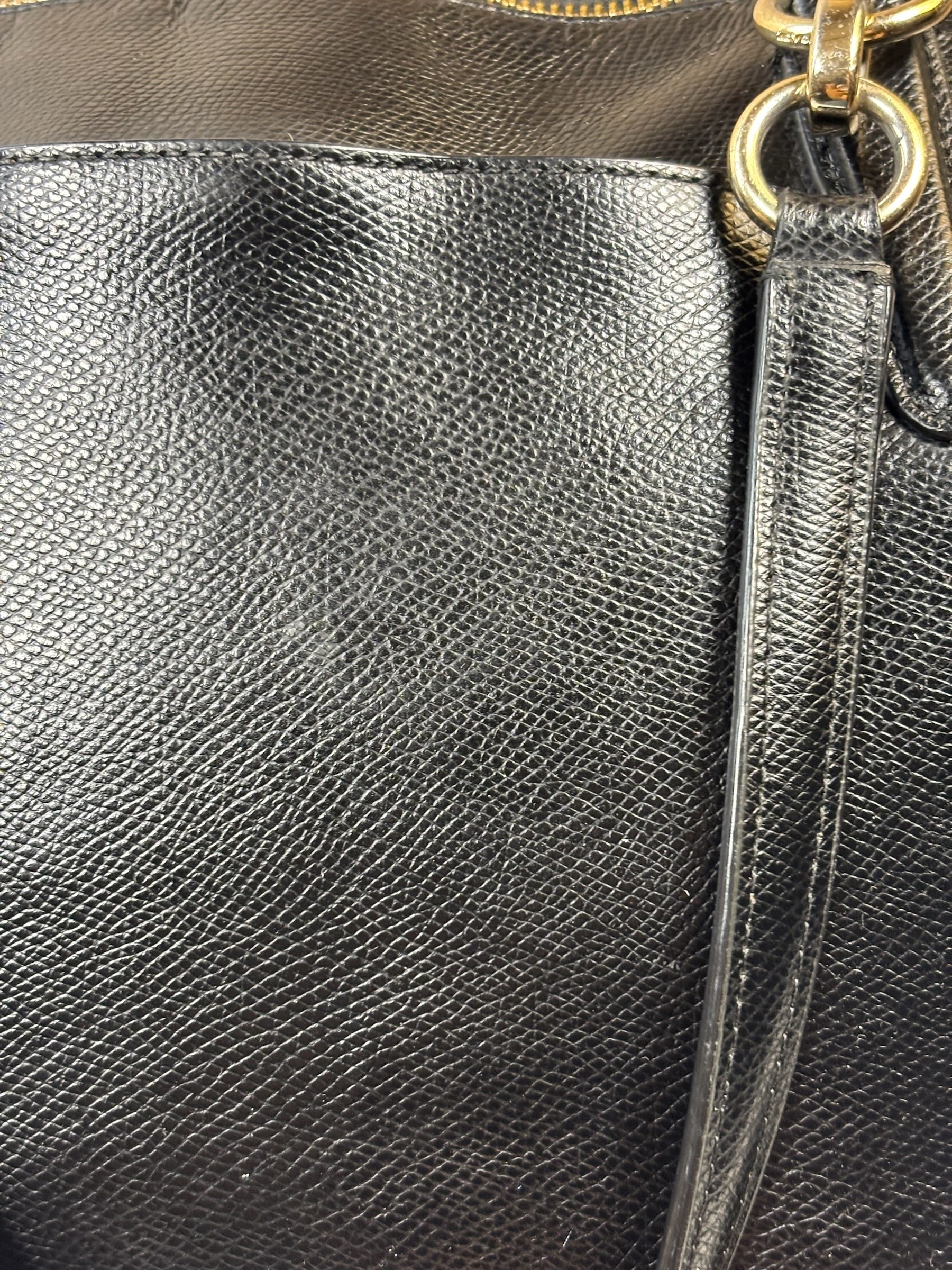 Coach Black Pebbled Leather Ava Zip Tote