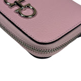 Salvatore Ferragamo Bubble Gum Calfskin Compact Zip-Around Wallet
