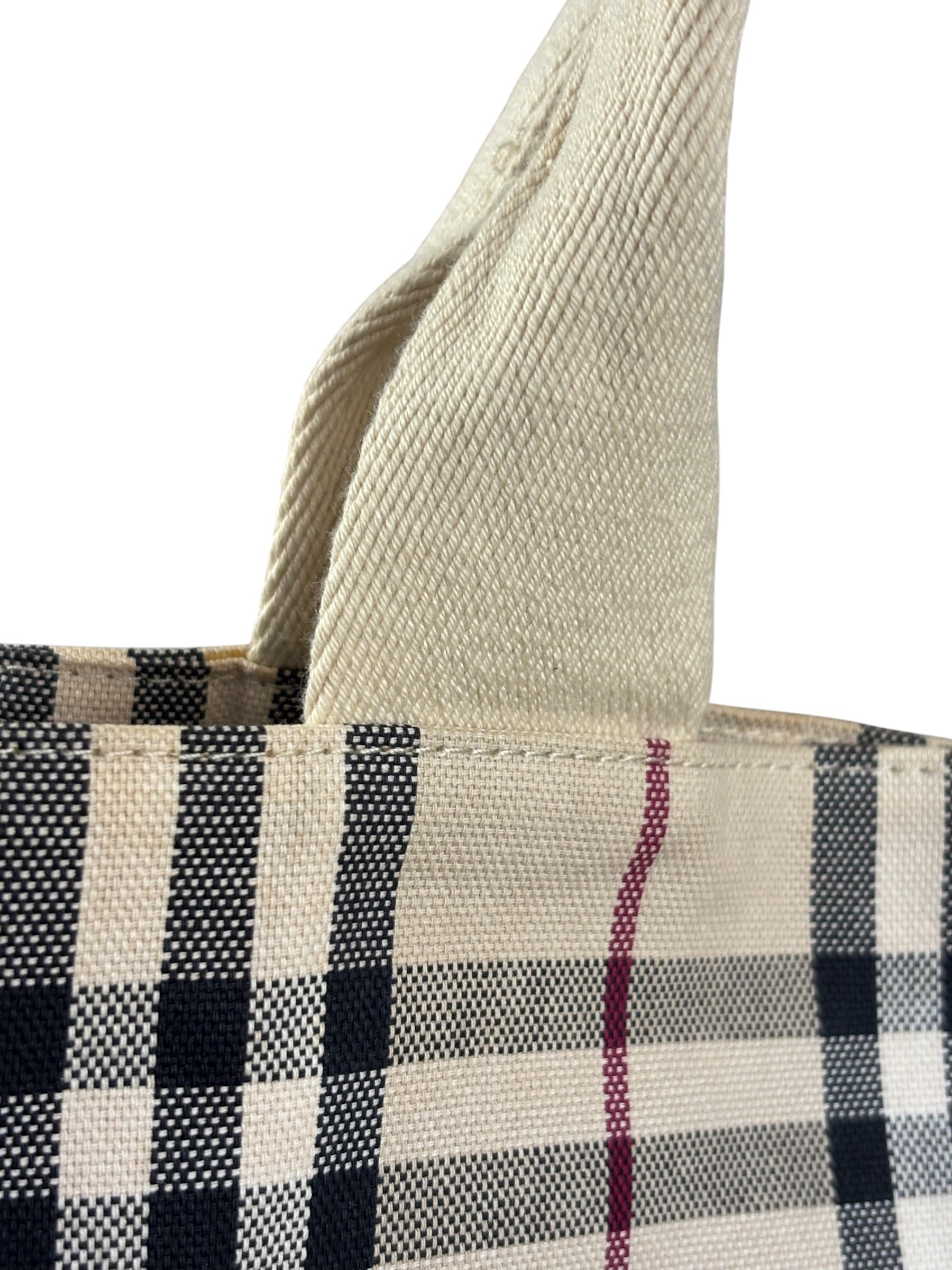 Burberry Vintage Canvas House Check Tote Bag