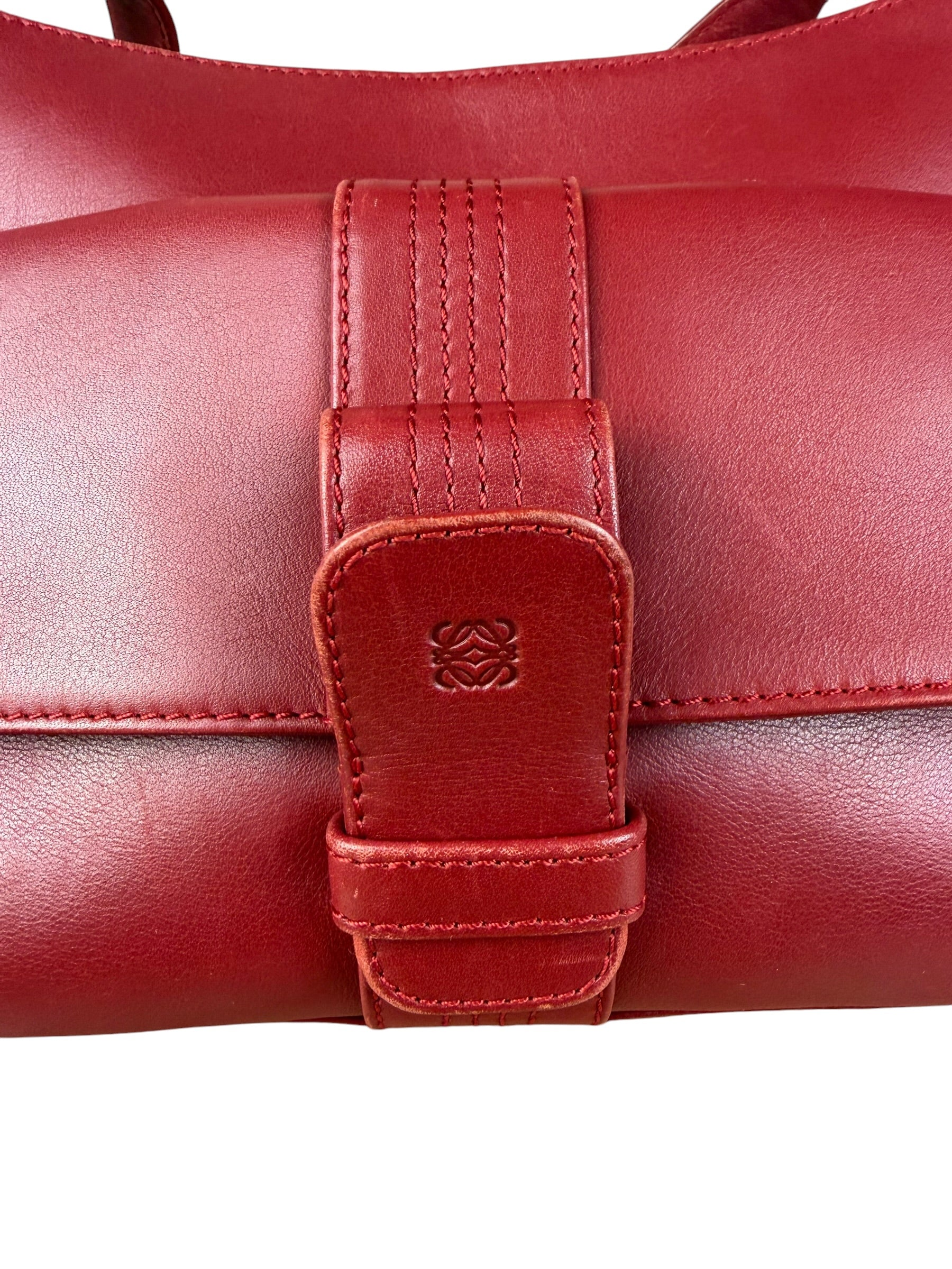 Loewe Vintage Red Leather Shoulder Bag