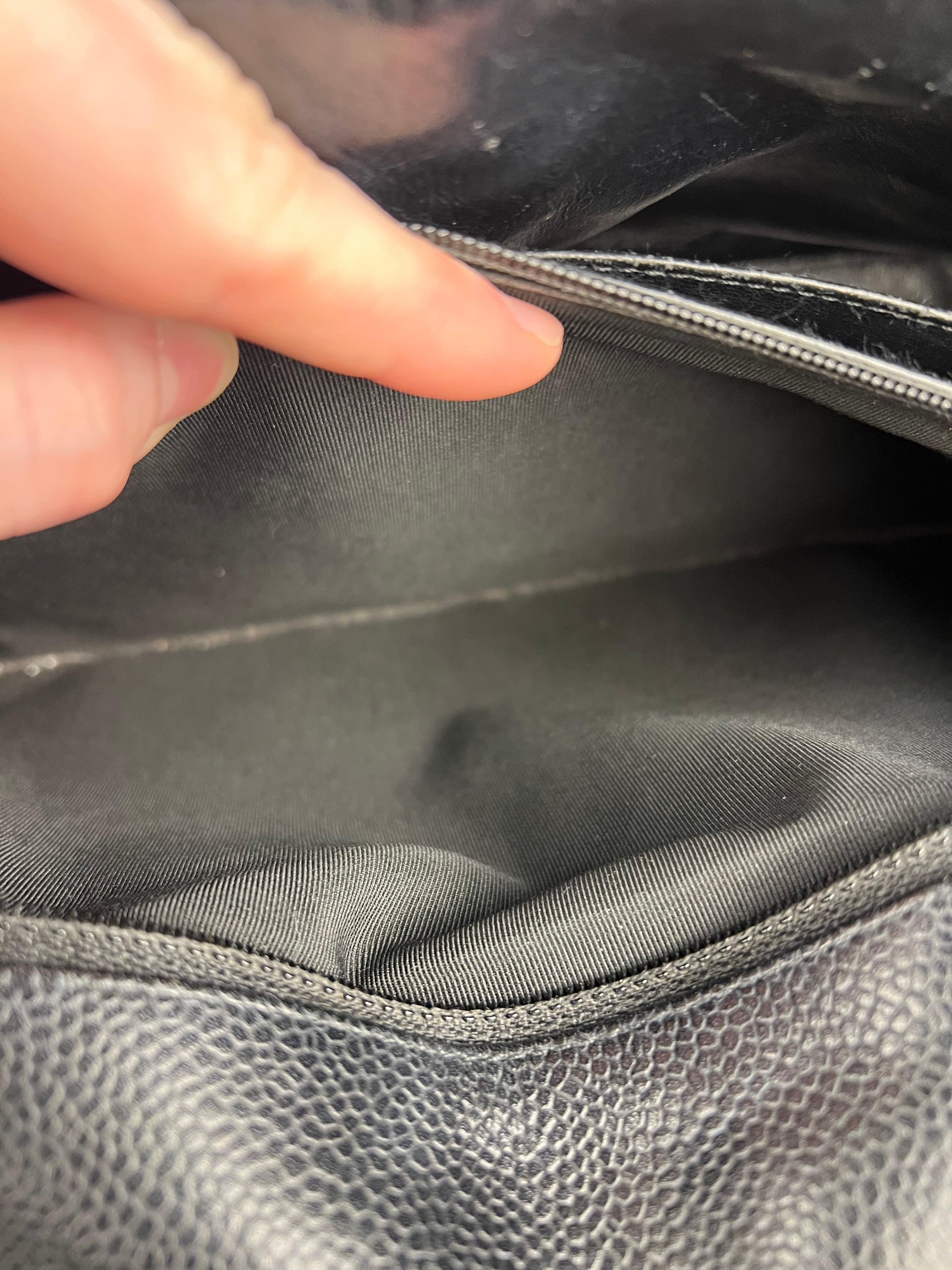 Chanel Black Caviar Leather Single Flap Bag '04