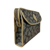 Yves Saint Lauren Vintage Gray Giraffe Printed Leather Clutch