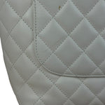 Chanel Vintage White Quilted CC Snake Cambon Ligne Tote 2004