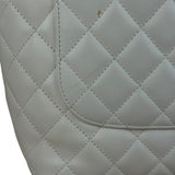 Chanel Vintage White Quilted CC Snake Cambon Ligne Tote 2004
