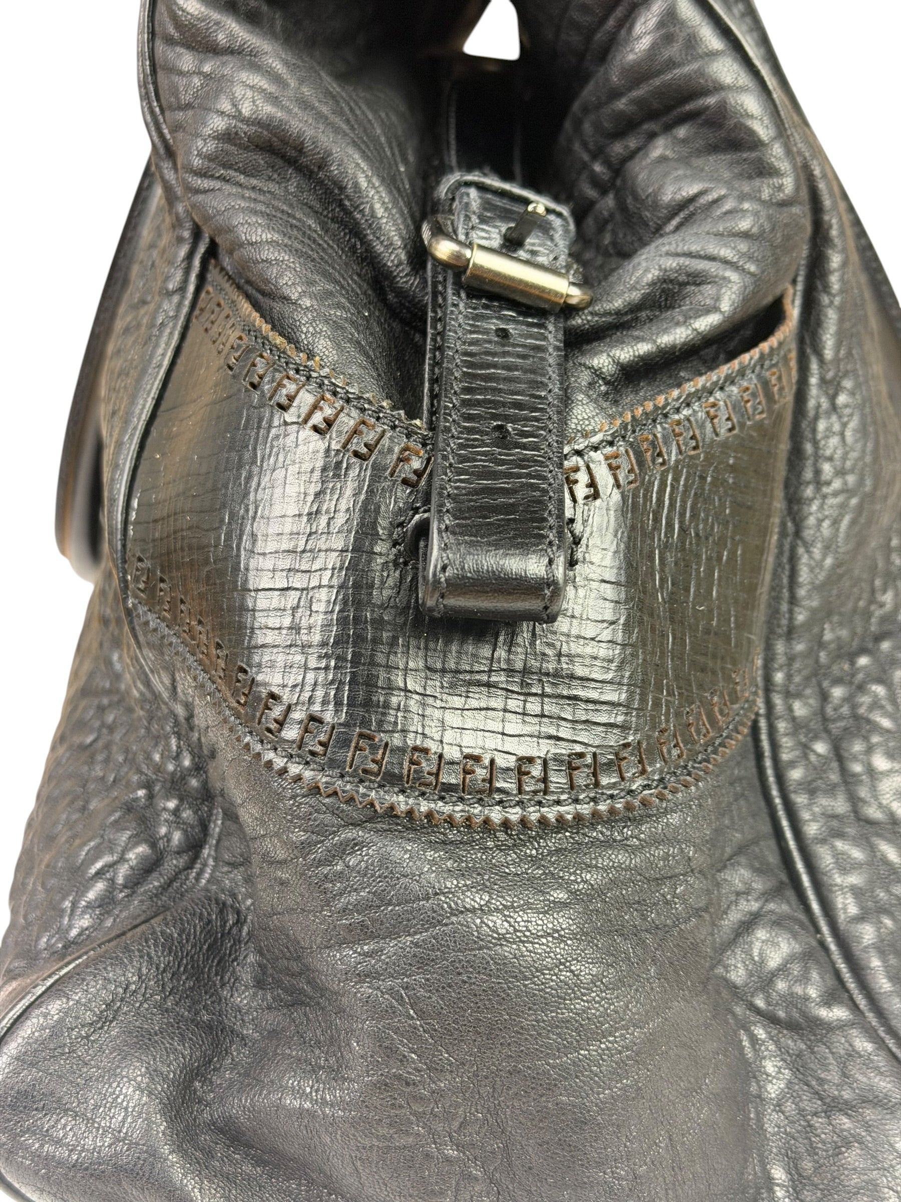Fendi Black Leather Etniko Du Jour Shoulder Bag