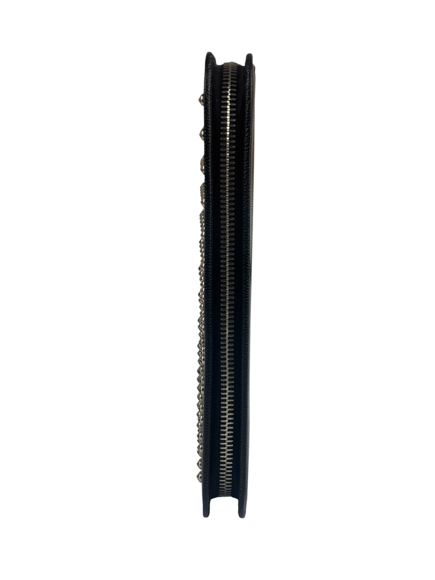 Saint Laurent Black Studded Long Wallet
