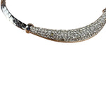 Christian Dior Vintage Rhinestone Crescent Smile Necklace