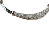 Christian Dior Vintage Rhinestone Crescent Smile Necklace