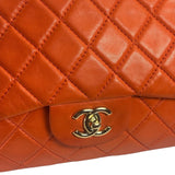 Chanel Orange Quilted Lambskin Flap Bag 2008