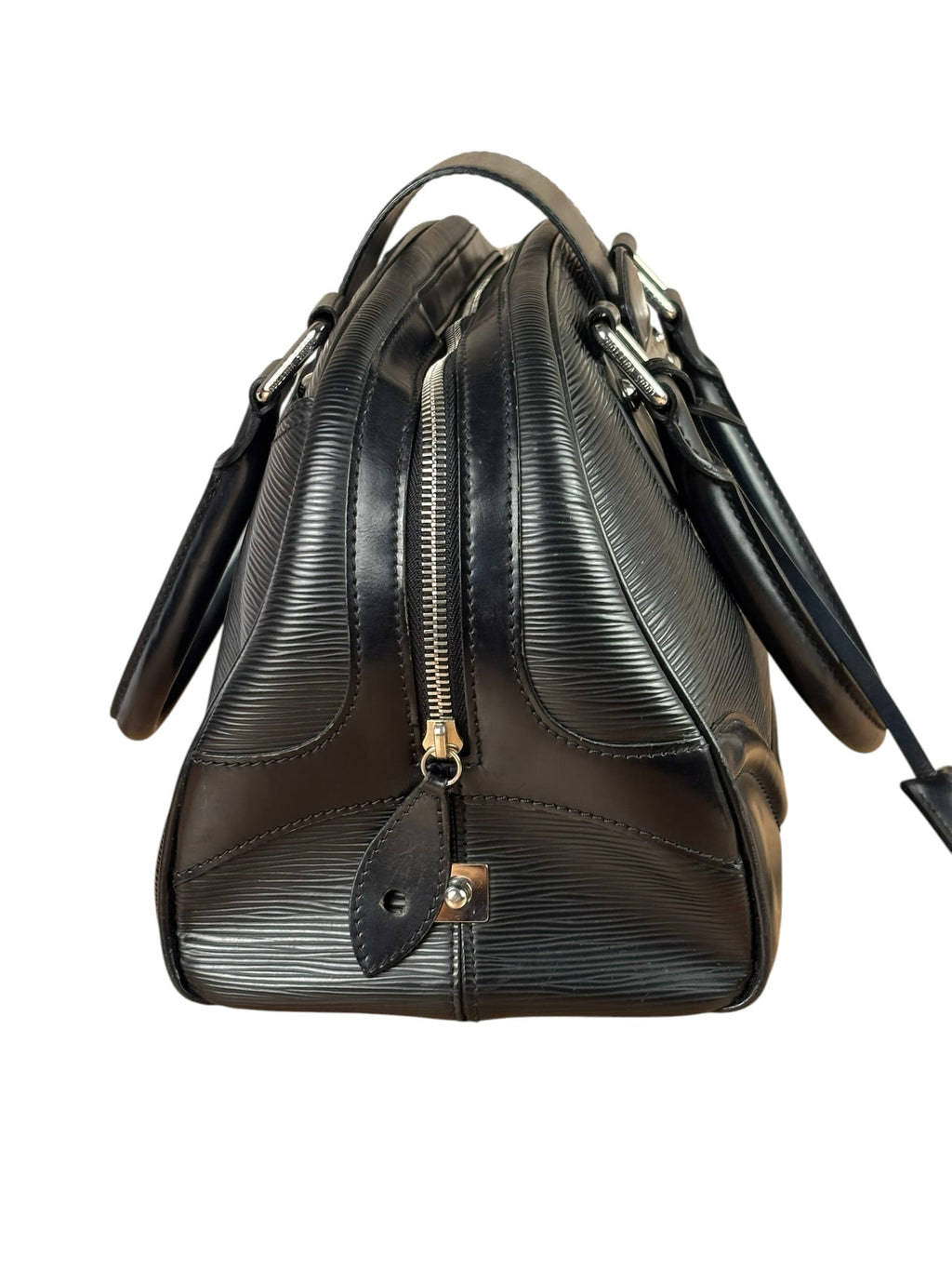 Louis Vuitton Black Epi Leather Montaigne Bowling Handbag GM
