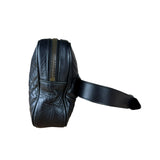 Gucci GG Black Chevron Leather Belt Bag