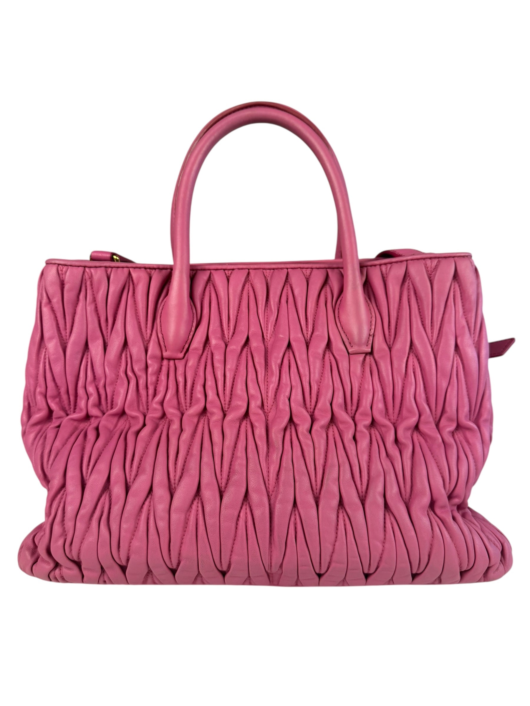 Miu Miu Pink Nappa Leather 2Way Tote Bag