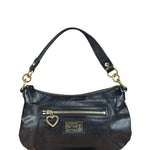 Coach Black Poppy Liquid Gloss Leather Storypatch Hobo Bag