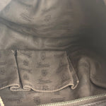 Gucci Vintage Dark Brown Leather Trim GG Canvas Twin Hobo Bag
