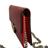 Gucci Red Leather GG Wallet on Chain Bag