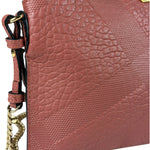 Burberry Pale Orchid Pink Leather Check-Embossed Peyton Crossbody