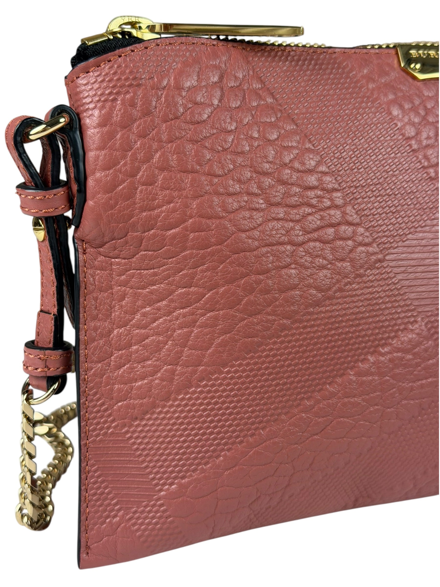 Burberry Pale Orchid Pink Leather Check-Embossed Peyton Crossbody