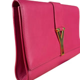 Saint Laurent Pink Leather Y Ligne Clutch