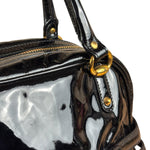 Gucci Black Patent Leather Horsebit Wave Shoulder Bag