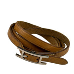 Hermes Brown Hapi 3 Triple Tour Wrap Bracelet