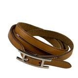 Hermes Brown Hapi 3 Triple Tour Wrap Bracelet