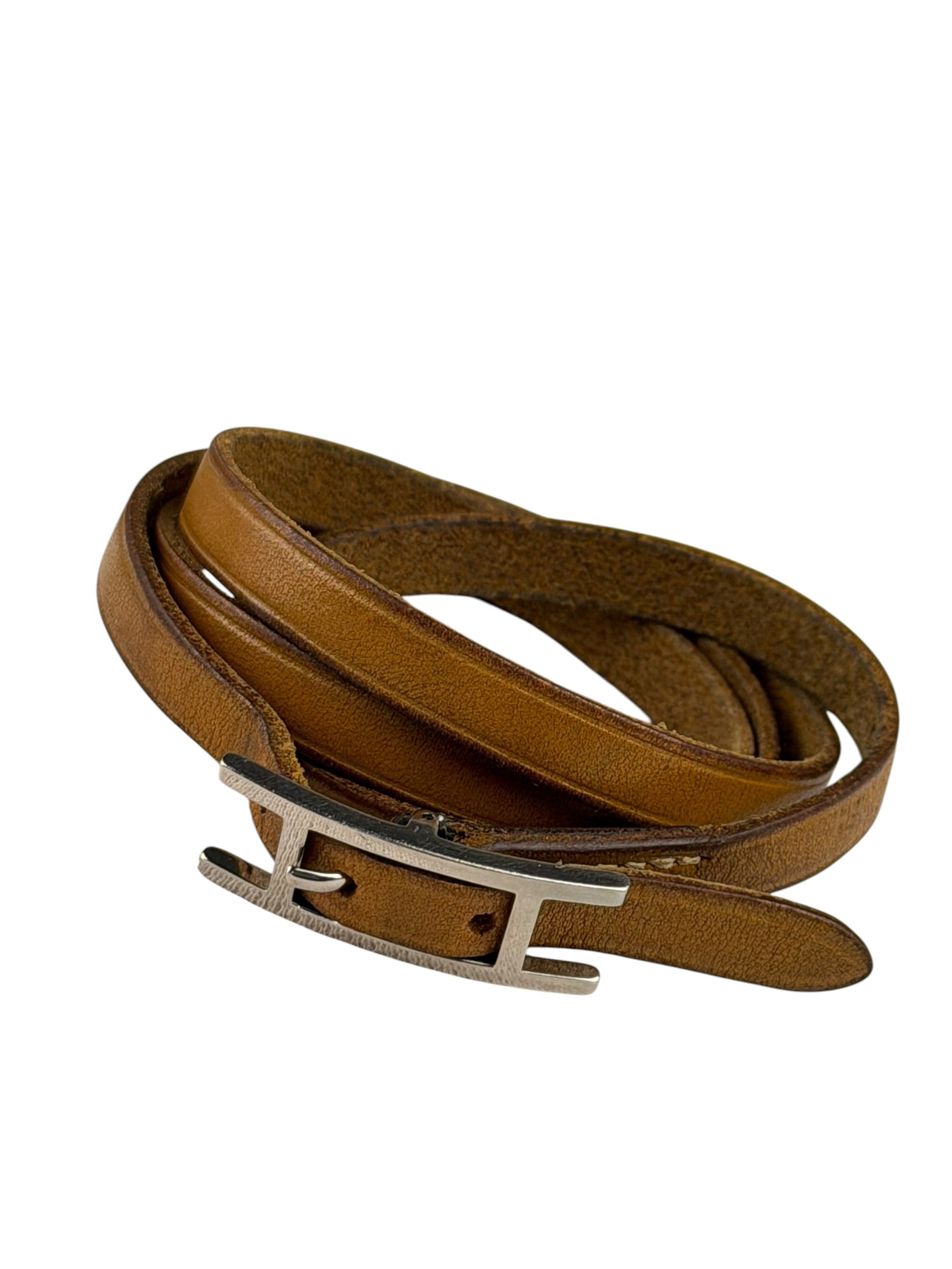 Hermes Brown Hapi 3 Triple Tour Wrap Bracelet