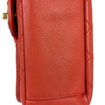 Chanel Red Quilted Caviar Leather Timeless Shoulder Bag 2012