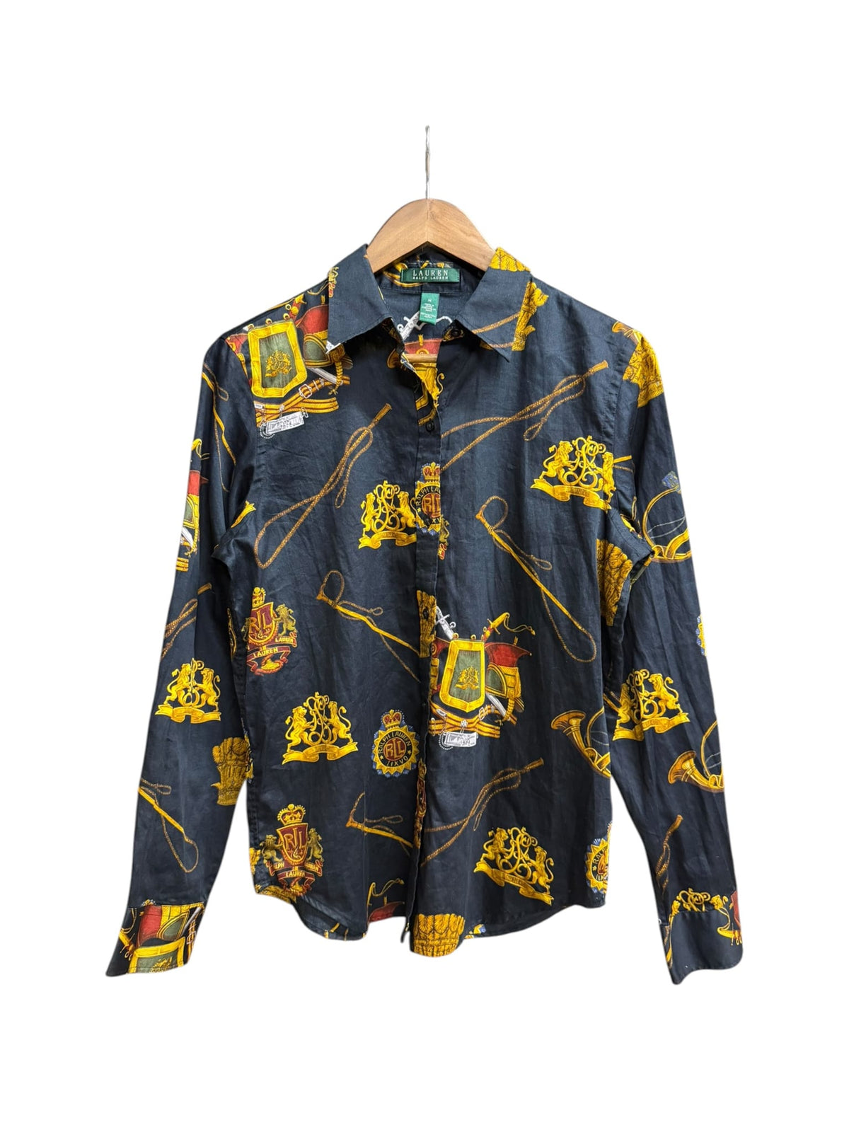 Vintage Lauren by Ralph Lauren Equestrian Print Button Shirt