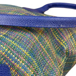 Vivienne Westwood Blue/Green Woven Plaid Saturn Shoulder Bag